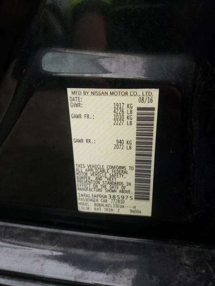 Photo 10 from auction – 2016 NISSAN ALTIMA 2.5 with VIN 1N4AL3AP0GN385975