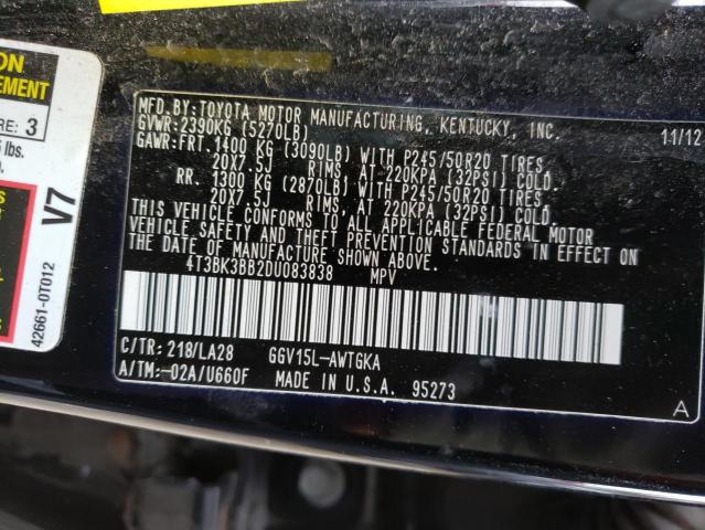 Photo 10 from auction – 2013 TOYOTA VENZA LE with VIN 4T3BK3BB2DU083838