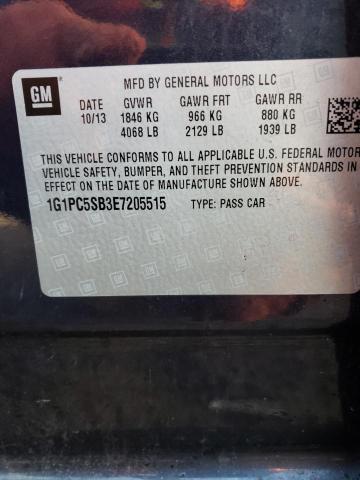 Photo 10 from auction – 2014 CHEVROLET CRUZE LT with VIN 1G1PC5SB3E7205515