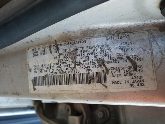 Photo 10 from auction – 1998 TOYOTA 4RUNNER with VIN JT3HN87R5W0160315