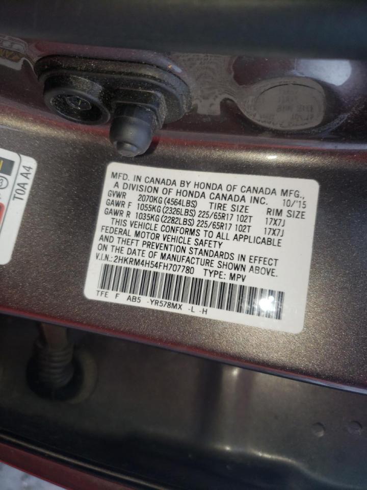 Photo 10 from auction – 2015 HONDA CR-V EX with VIN 2HKRM4H54FH707780