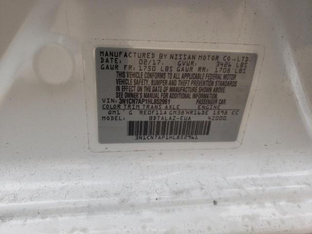 Photo 10 from auction – 2017 NISSAN VERSA S with VIN 3N1CN7AP1HL852961