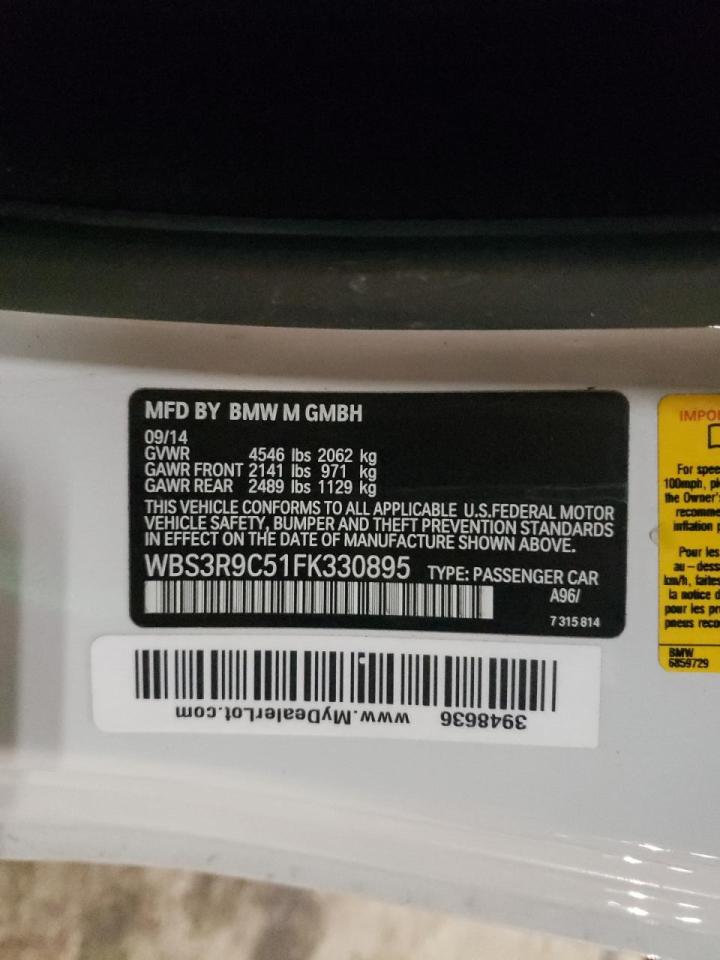 Photo 10 from auction – 2015 BMW M4 with VIN WBS3R9C51FK330895