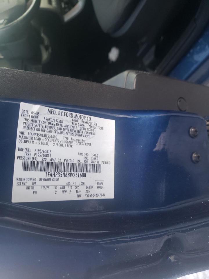 Photo 10 from auction – 2008 FORD FOCUS SE with VIN 1FAHP35N68W251608