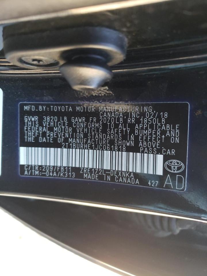 Photo 10 from auction – 2018 TOYOTA COROLLA L with VIN 2T1BURHE1JC061818
