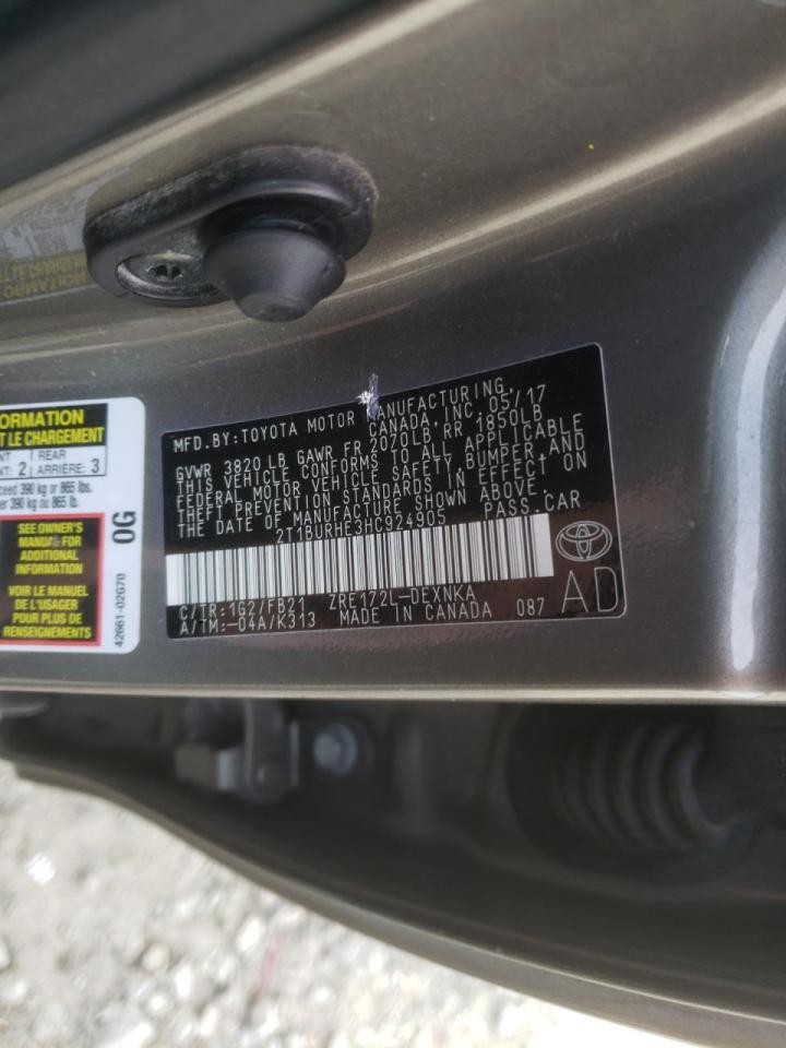 Photo 10 from auction – 2017 TOYOTA COROLLA L with VIN 2T1BURHE3HC924905