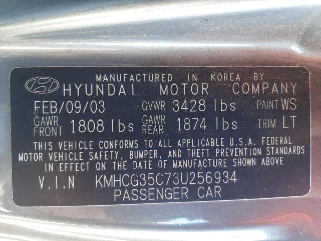 Photo 10 from auction – 2003 HYUNDAI ACCENT GL with VIN KMHCG35C73U256934