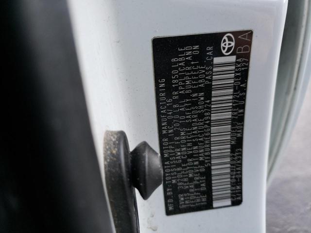 Photo 10 from auction – 2016 TOYOTA COROLLA L with VIN 5YFBURHE6GP498724