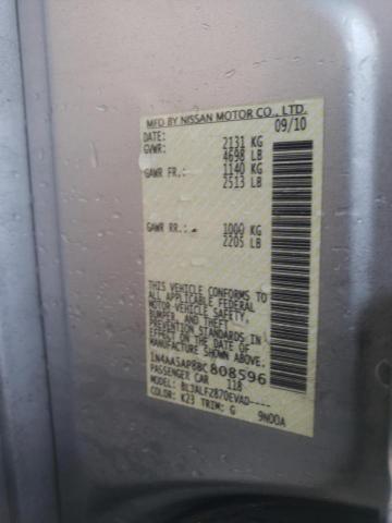 Photo 10 from auction – 2011 NISSAN MAXIMA S with VIN 1N4AA5AP8BC808596