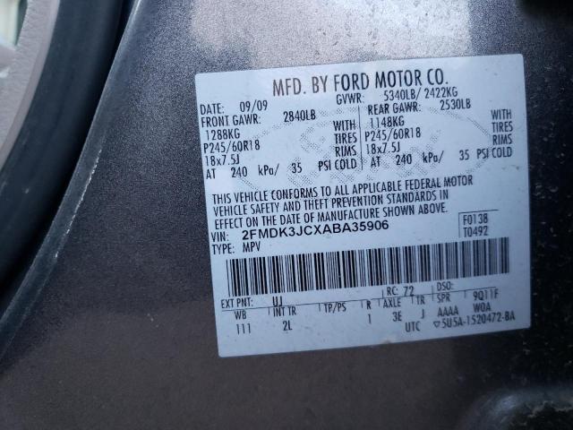 Photo 10 from auction – 2010 FORD EDGE SEL with VIN 2FMDK3JCXABA35906