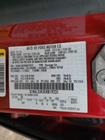 Photo 10 from auction – 2014 LINCOLN MKZ with VIN 3LN6L2JK3ER819231