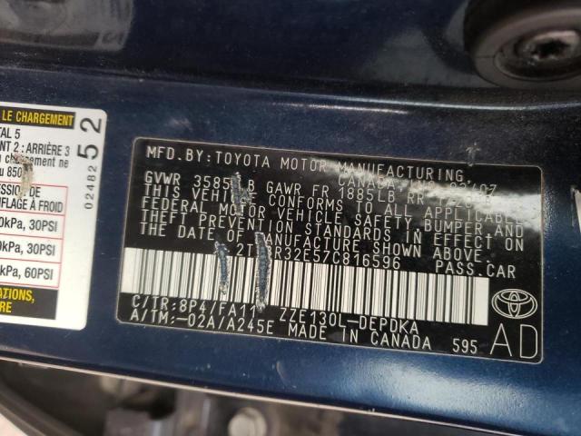 Photo 10 from auction – 2007 TOYOTA COROLLA CE with VIN 2T1BR32E57C816596