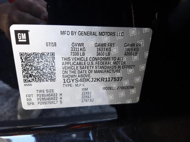 Photo 10 from auction – 2019 CADILLAC ESCALADE L with VIN 1GYS4BKJ2KR117537