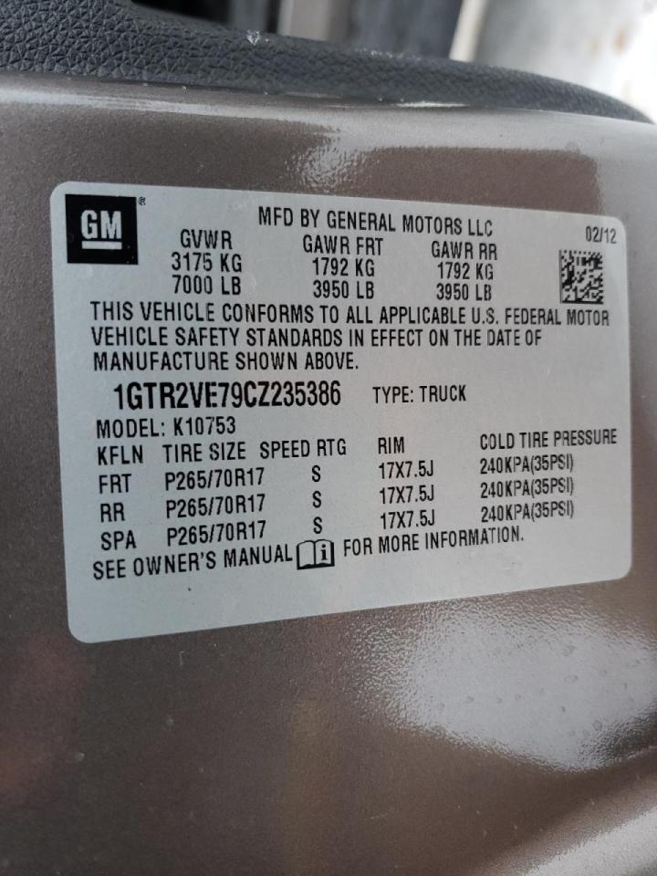 Photo 10 from auction – 2012 GMC SIERRA K15 with VIN 1GTR2VE79CZ235386