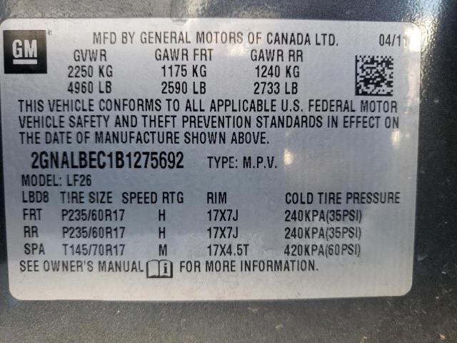 Photo 10 from auction – 2011 CHEVROLET EQUINOX LS with VIN 2GNALBEC1B1275692