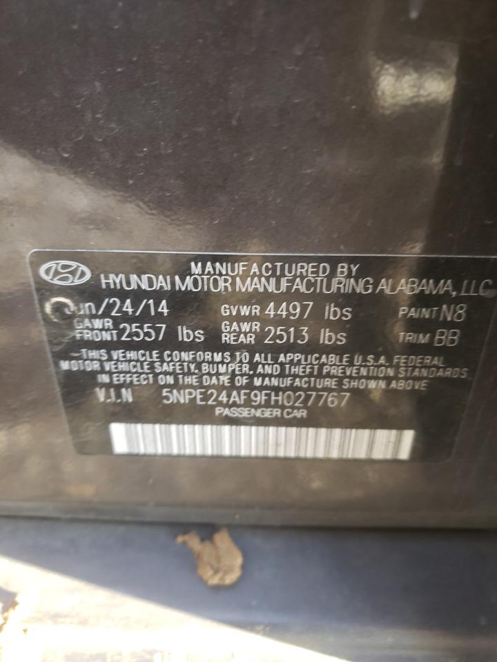 Photo 10 from auction – 2015 HYUNDAI SONATA SE with VIN 5NPE24AF9FH027767