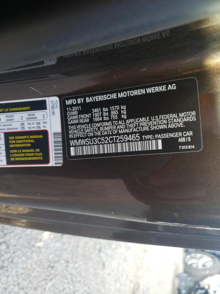Photo 10 from auction – 2012 MINI COOPER with VIN WMWSU3C52CT259465
