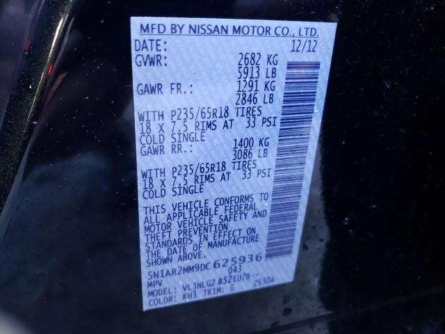 Photo 10 from auction – 2013 NISSAN PATHFINDER with VIN 5N1AR2MM9DC625936
