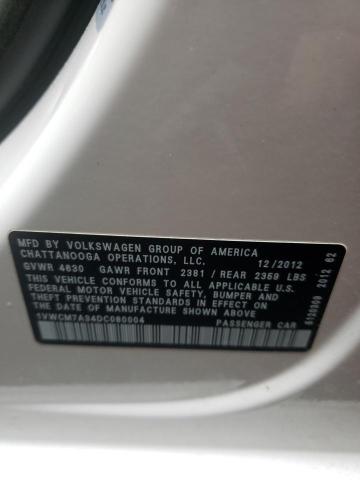 Photo 10 from auction – 2013 VOLKSWAGEN PASSAT SEL with VIN 1VWCM7A34DC080004