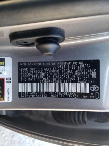 Photo 10 from auction – 2016 TOYOTA COROLLA L with VIN 2T1BURHEXGC516819
