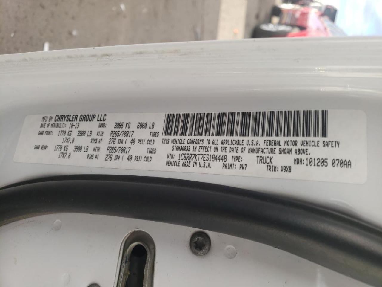 Photo 10 from auction – 2014 RAM 1500 ST with VIN 1C6RR7KT7ES184448