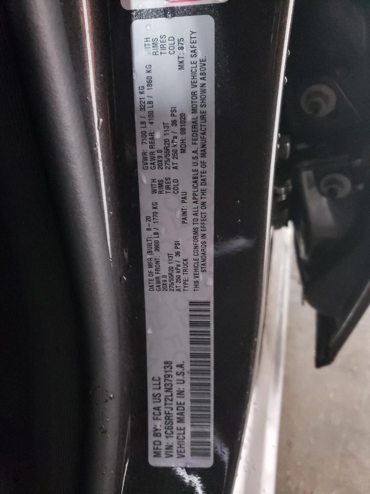 Photo 10 from auction – 2020 RAM 1500 LARAM with VIN 1C6SRFJT2LN379138