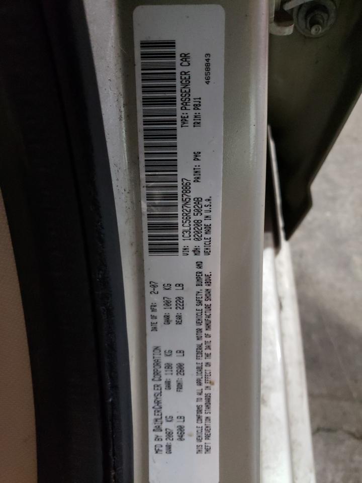Photo 10 from auction – 2007 CHRYSLER SEBRING with VIN 1C3LC56R27N578867