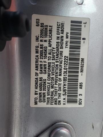 Photo 10 from auction – 2003 HONDA ELEMENT EX with VIN 5J6YH18513L012222