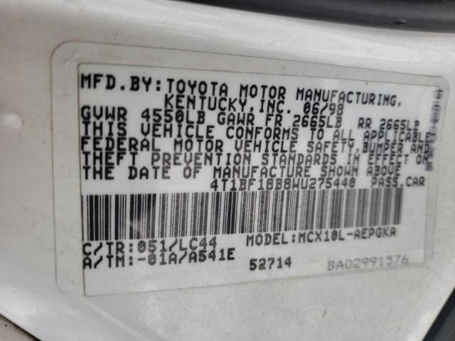 Photo 10 from auction – 1998 TOYOTA AVALON XL with VIN 4T1BF18B8WU275440