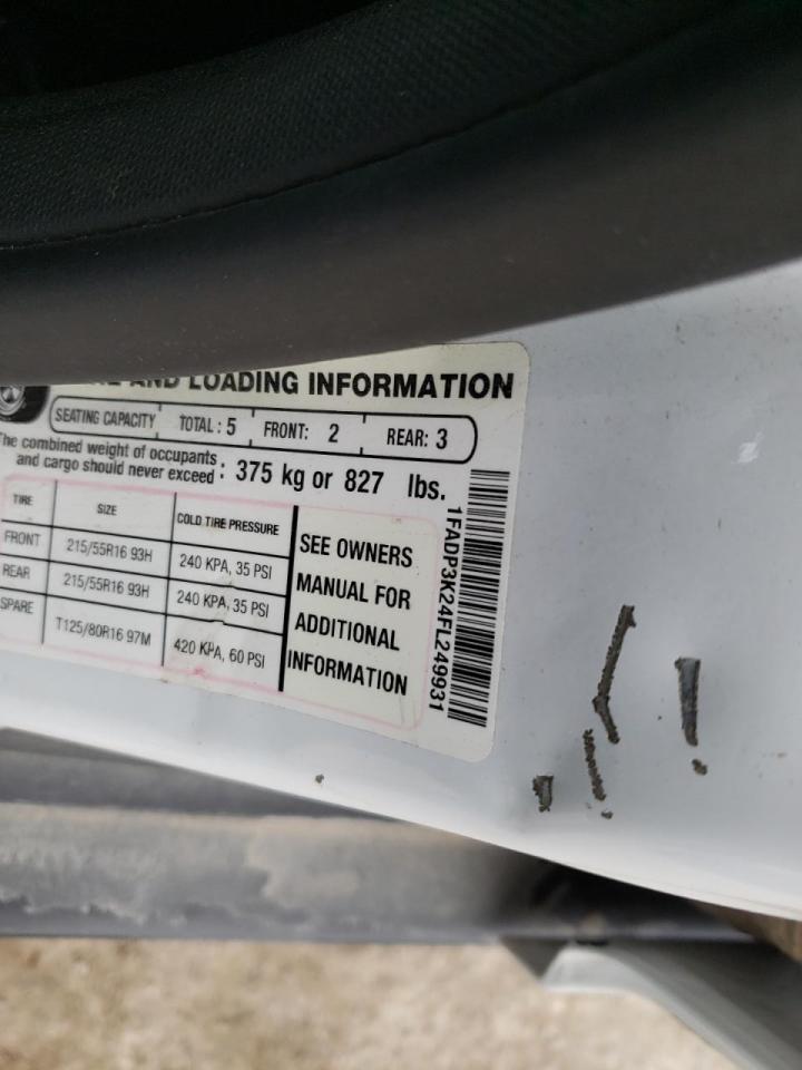 Photo 10 from auction – 2015 FORD FOCUS SE with VIN 1FADP3K24FL249931