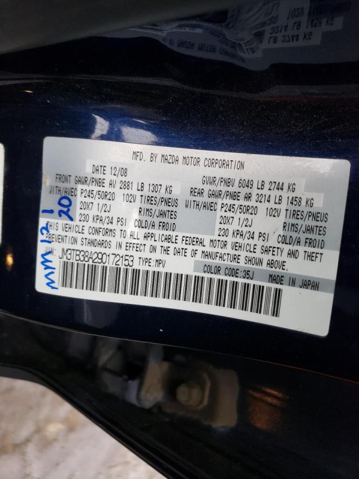 Photo 10 from auction – 2009 MAZDA CX-9 with VIN JM3TB38A290172153