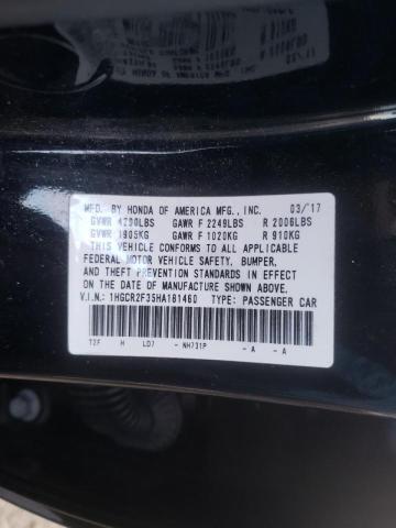 Photo 10 from auction – 2017 HONDA ACCORD with VIN 1HGCR2F35HA181460
