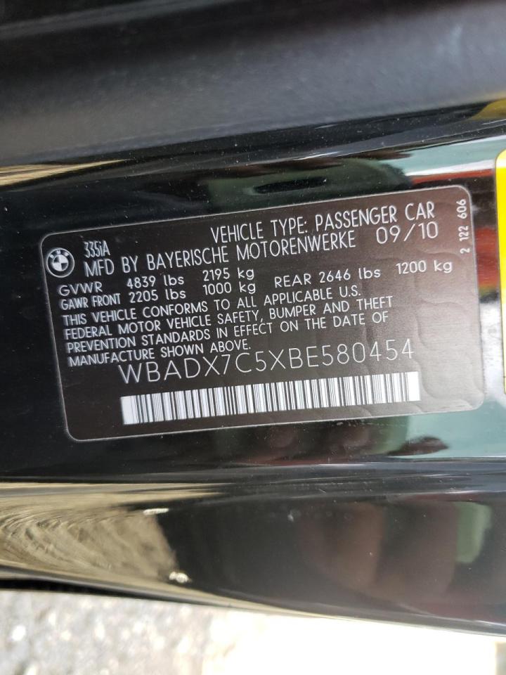 Photo 10 from auction – 2011 BMW 335 I with VIN WBADX7C5XBE580454