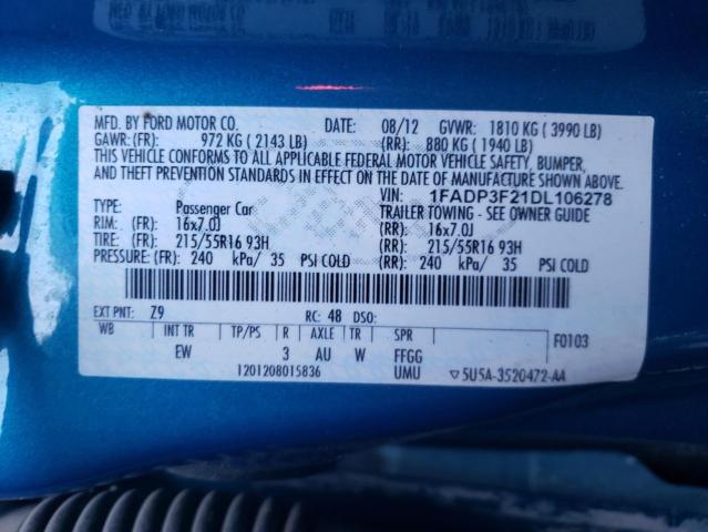 Photo 10 from auction – 2013 FORD FOCUS SE with VIN 1FADP3F21DL106278