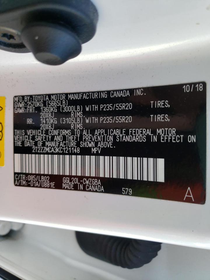 Photo 10 from auction – 2019 LEXUS RX 350 BAS with VIN 2T2ZZMCA3KC121148