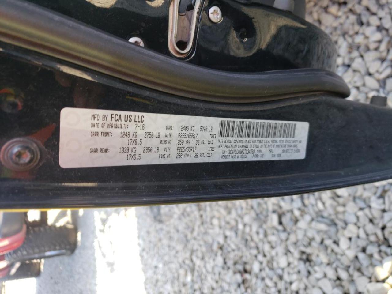 Photo 10 from auction – 2016 DODGE JOURNEY SE with VIN 3C4PDCAB0GT234768