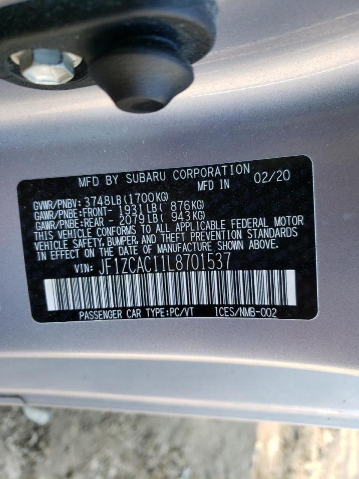 Photo 10 from auction – 2020 SUBARU BRZ LIMITE with VIN JF1ZCAC11L8701537