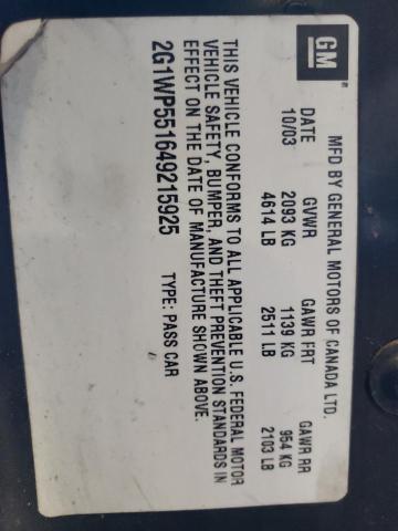 Photo 10 from auction – 2004 CHEVROLET IMPALA SS with VIN 2G1WP551649215925