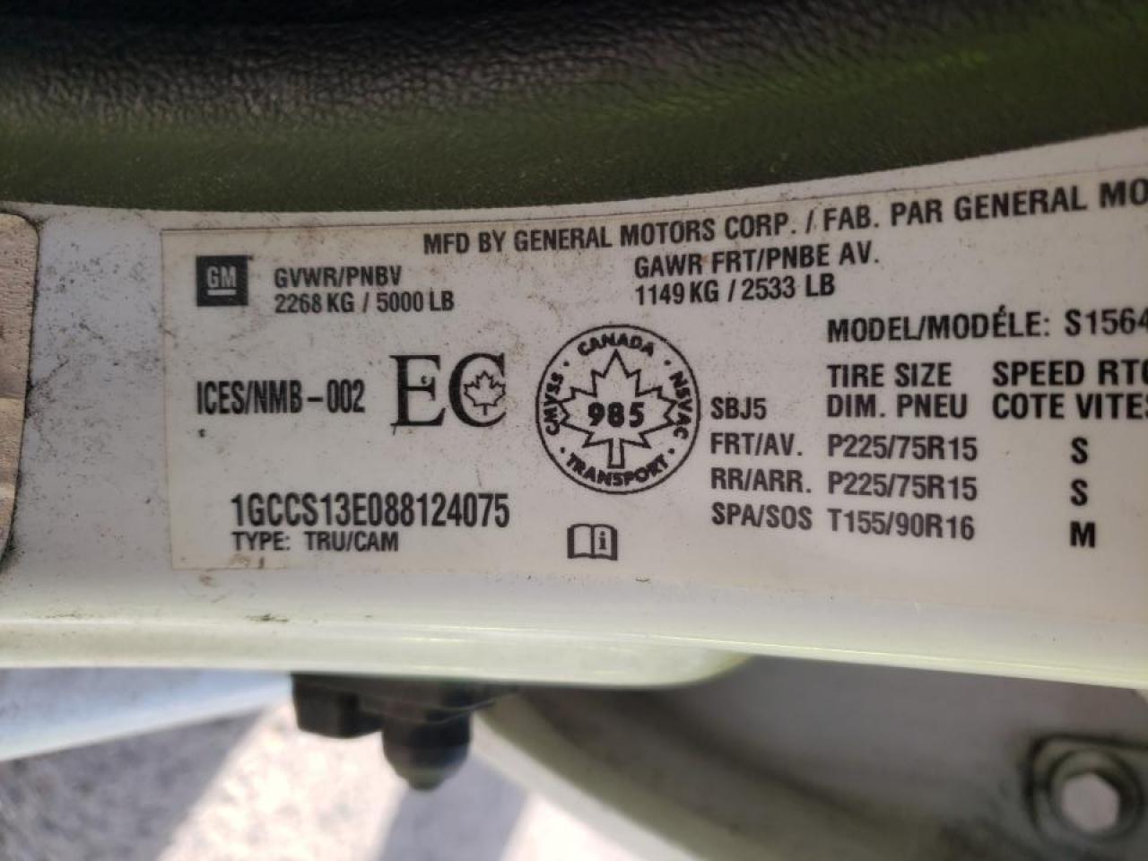 Photo 10 from auction – 2008 CHEVROLET COLORADO with VIN 1GCCS13E088124075