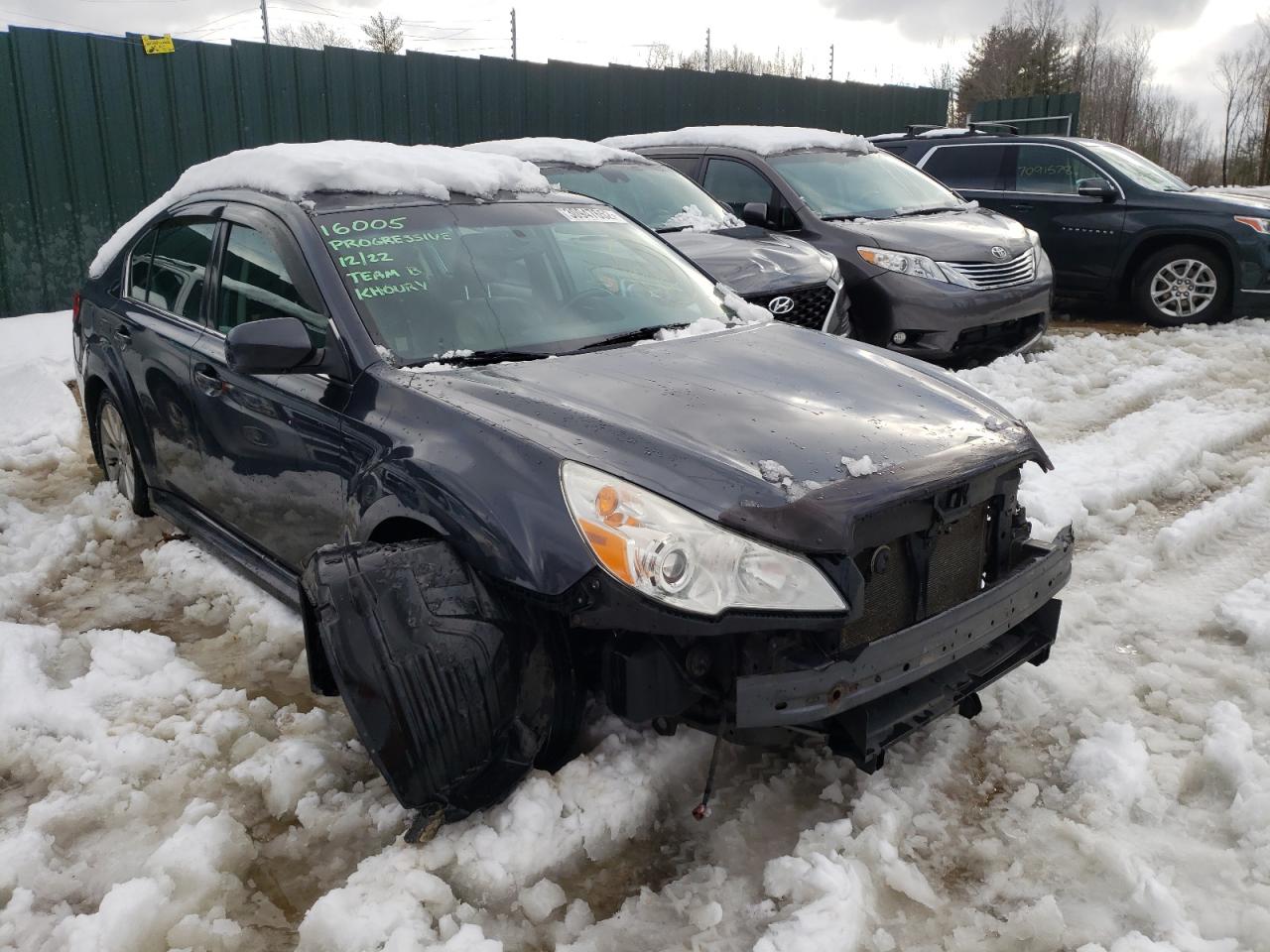 SUBARU LEGACY 2.5 2011 with VIN 4S3BMBK69B3222161 - Photo from auction