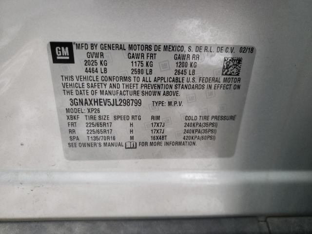 Photo 10 from auction – 2018 CHEVROLET EQUINOX LS with VIN 3GNAXHEV5JL298799
