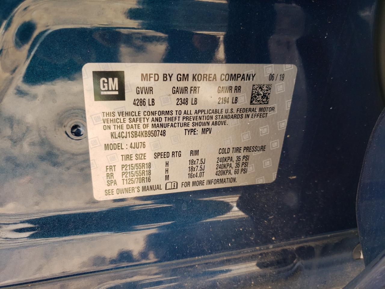 Photo 10 from auction – 2019 BUICK ENCORE SPO with VIN KL4CJ1SB4KB950748