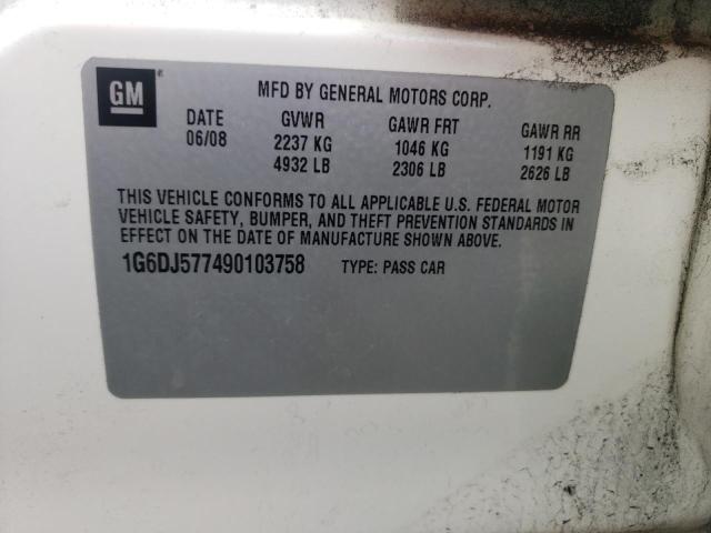Photo 10 from auction – 2009 CADILLAC CTS with VIN 1G6DJ577490103758