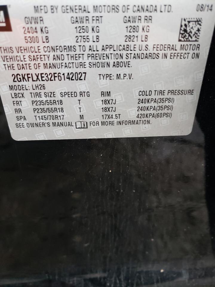 Photo 10 from auction – 2015 GMC TERRAIN SL with VIN 2GKFLXE32F6142027