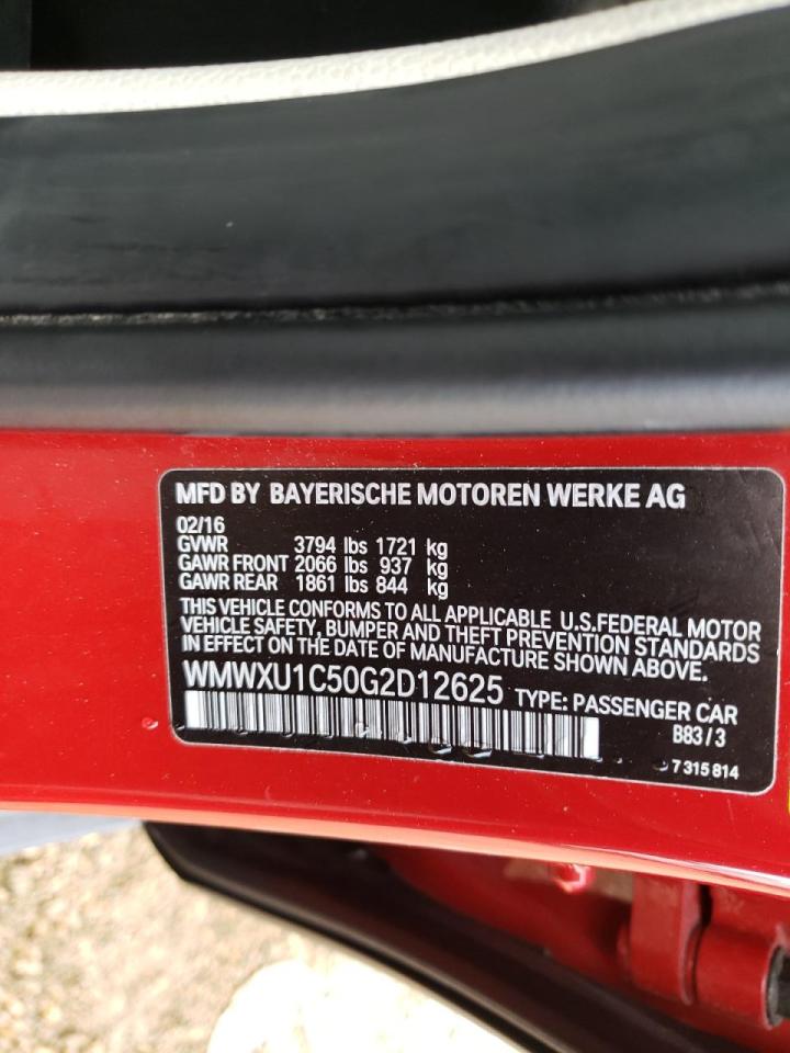 Photo 10 from auction – 2016 MINI COOPER with VIN WMWXU1C50G2D12625