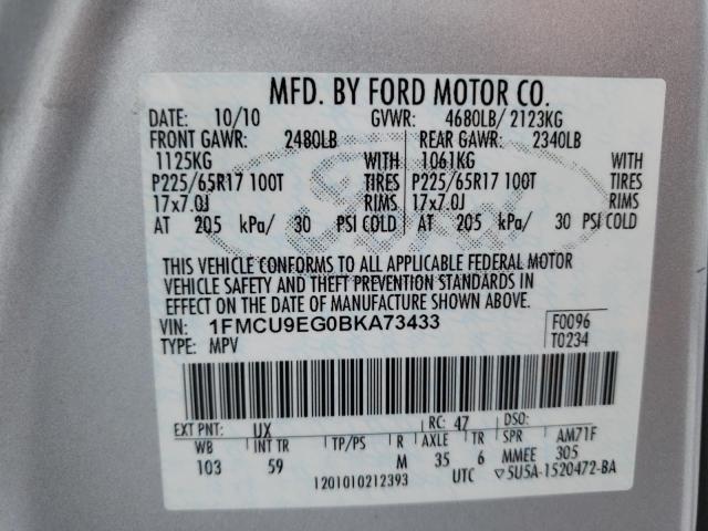 Photo 10 from auction – 2011 FORD ESCAPE LIM with VIN 1FMCU9EG0BKA73433