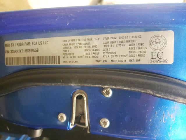 Photo 10 from auction – 2021 RAM 1500 CLASS with VIN 3C6RR7KT1MG599559