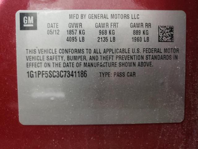 Photo 10 from auction – 2012 CHEVROLET CRUZE LT with VIN 1G1PF5SC3C7341186