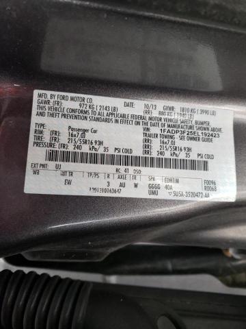 Photo 10 from auction – 2014 FORD FOCUS SE with VIN 1FADP3F25EL192423