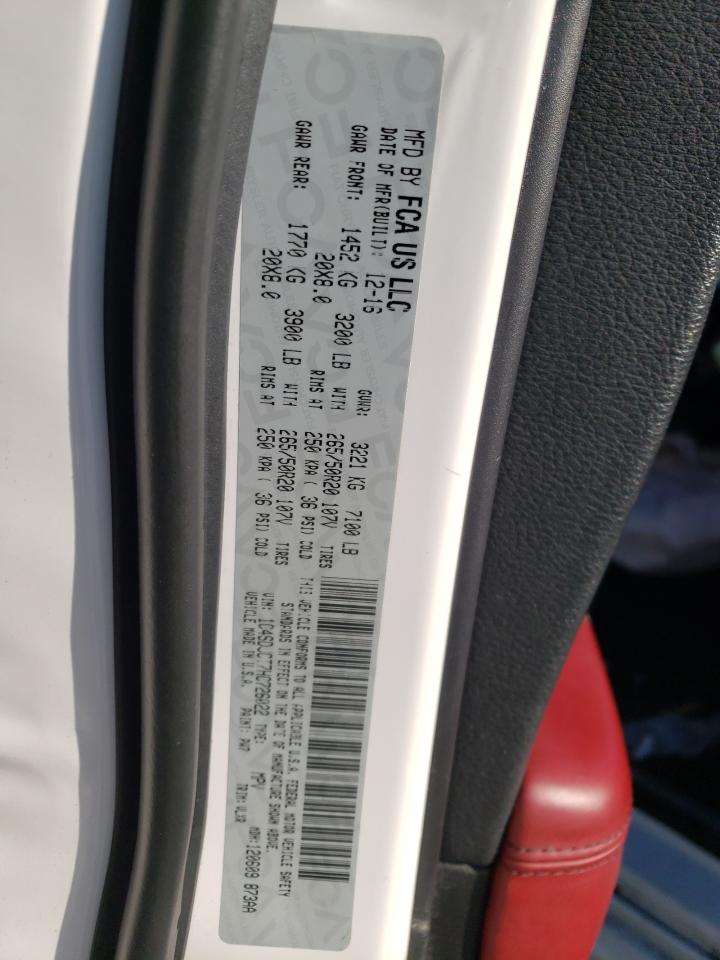 Photo 10 from auction – 2017 DODGE DURANGO R/ with VIN 1C4SDJCT7HC726022